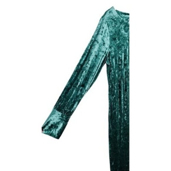 On 34th Dark Forest Green Crushed Velvet Midi Dress Plus 2X NWT - Picture 2 of 5